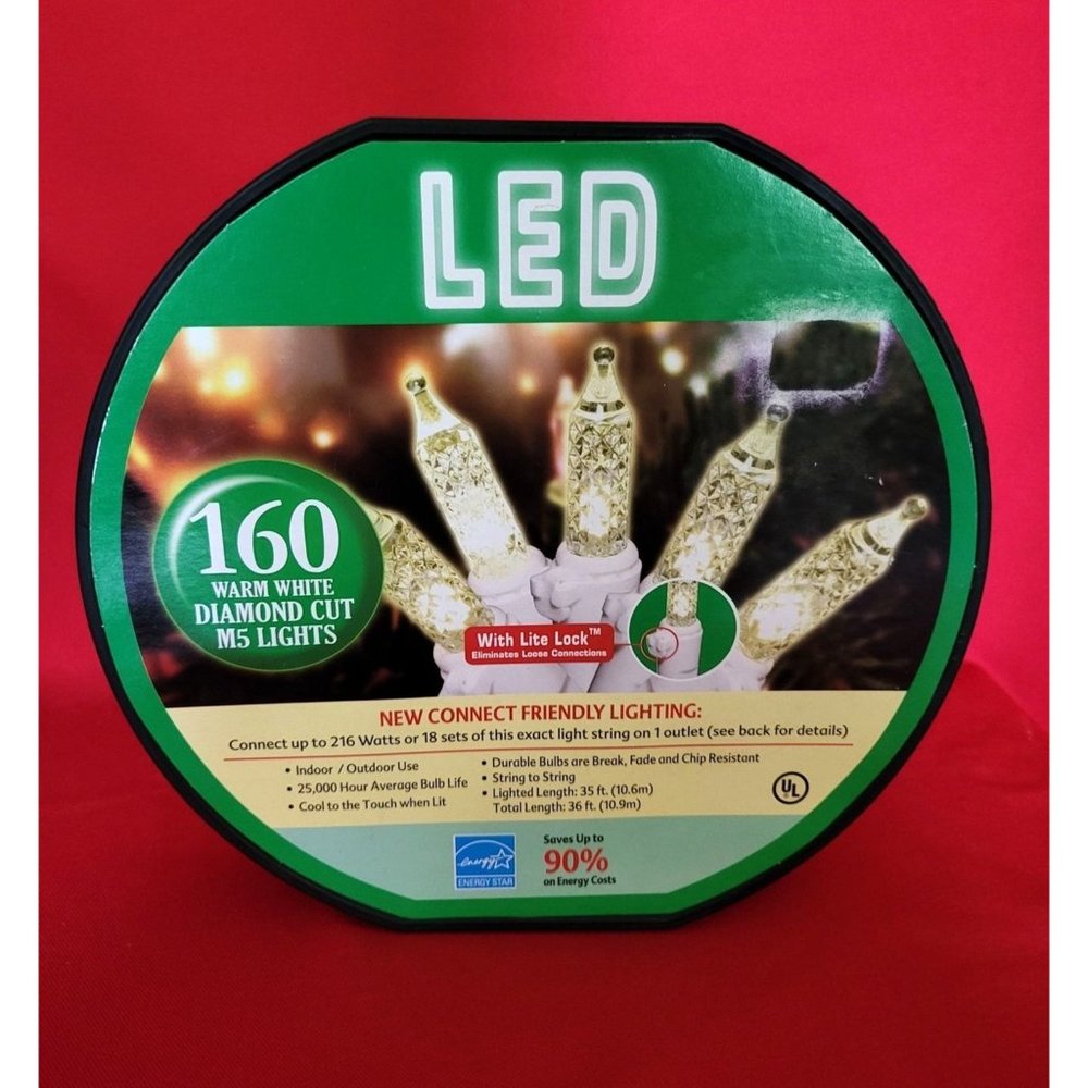 160 M5 MULTI-COLOR WITH WHITE WIRE DIAMOND CUT LED LIGHTS - NEW